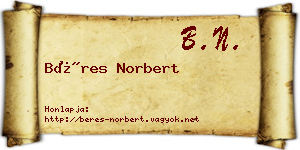 Béres Norbert névjegykártya