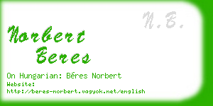 norbert beres business card